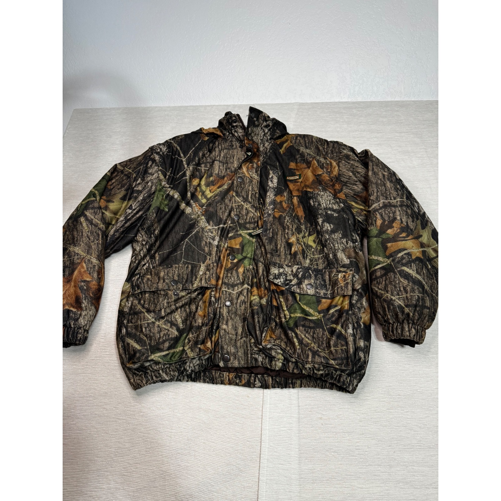 Remington Mens Camo Hunting Jacket Mossy Oak Break Up Full Zip Parka Brown Green